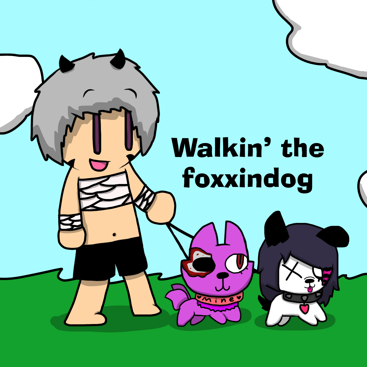 Walkin' the foxxindog